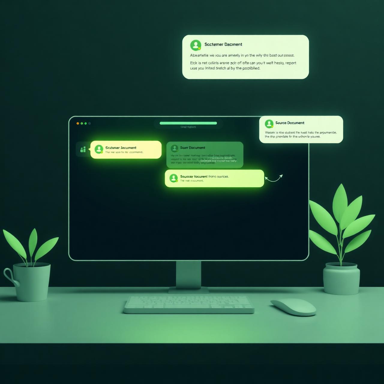 Support workspace with cited responses