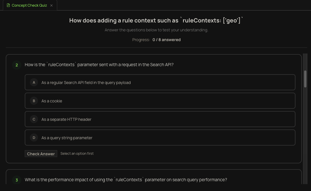 Quizzes, flash cards, and explanations generated from source documents
